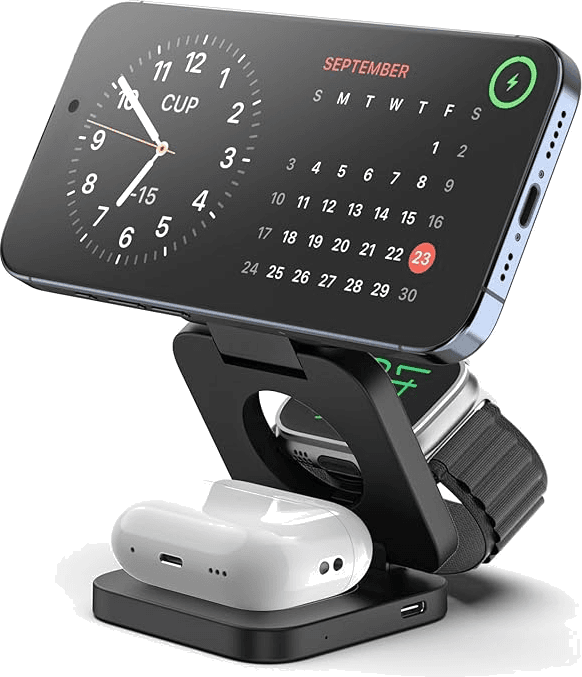 KU XIU Foldable 3-in-1 Wireless Charging Station